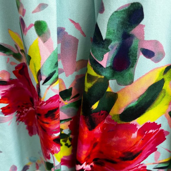 Trina Turk size 6 fit and flare blue floral dress - Picture 5 of 9